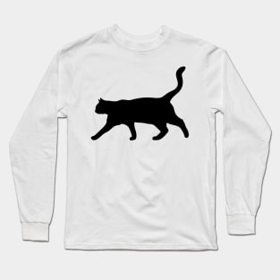 Elegant cat vector silhouette Long Sleeve T-Shirt